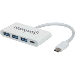 Картридер/USB-хаб MANHATTAN SuperSpeed USB-C 3.1 Gen 1 Hub with PD
