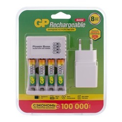 Зарядка аккумуляторных батареек GP CPB-2CR4 + 4xAAA 1000 mAh