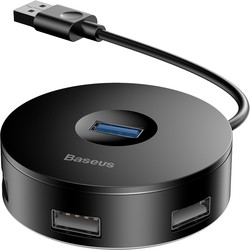 Картридер/USB-хаб BASEUS Round Box USB-A to USB 3.0 and 2xUSB 2.0 (белый)