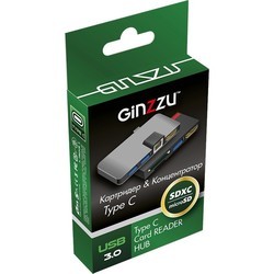 Картридер/USB-хаб Ginzzu GR-864UB