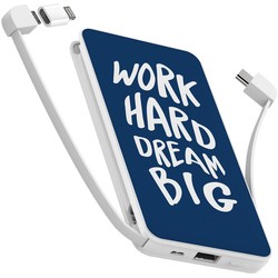 Powerbank аккумулятор ZIZ Work Hard Dream Big 10000