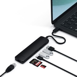 Картридер/USB-хаб Satechi Type-C Slim Multi-Port with Ethernet (черный)