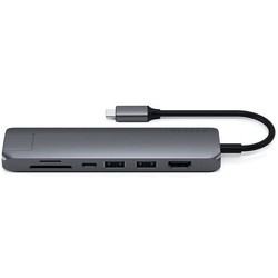 Картридер/USB-хаб Satechi Type-C Slim Multi-Port with Ethernet (серый)
