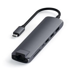 Картридер/USB-хаб Satechi Type-C Slim Multi-Port with Ethernet (серый)