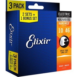 Струны Elixir Electric Nanoweb Light 10-46 (3-Pack)