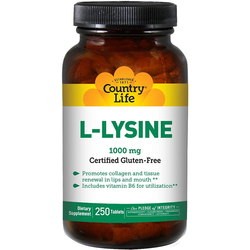 Аминокислоты Country Life L-Lysine 1000 mg