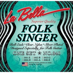 Струны La Bella Folksinger Silver Nylon 840