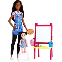 Кукла Barbie Art Teacher Playset with Brunette Doll GJM30
