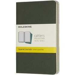Блокнот Moleskine Set of 3 Squared Cahier Journals Pocket Green