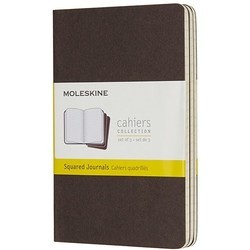 Блокнот Moleskine Set of 3 Squared Cahier Journals Pocket Dark Brown