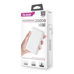 Powerbank аккумулятор OLMIO Mini-20 20000 (белый)
