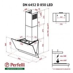 Вытяжка Perfelli DN 6452 D 850 WH LED
