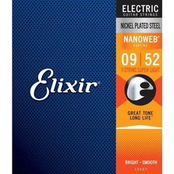 Струны Elixir Nanoweb Anti Rust Steels Electric 7-String Super Light 9-52