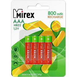 Аккумулятор / батарейка Mirex 4xAAA 800 mAh
