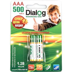 Аккумулятор / батарейка Dialog 2xAAA 500 mAh