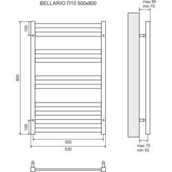 Полотенцесушитель Lemark Bellario E 500x800