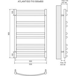 Полотенцесушитель Lemark Atlantiss E 500x800 (черный)