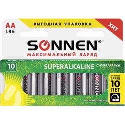 Аккумулятор / батарейка SONNEN Super Alkaline 10xAA