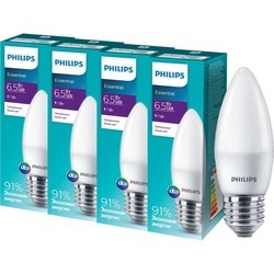 Лампочка Philips Essential LEDCandle B35 6.5W 4000K E27 4 pcs