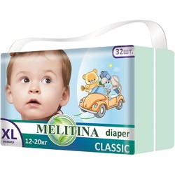 Подгузники Melitina Classic Diapers XL