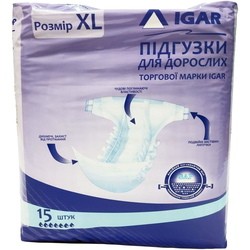 Подгузники IGAR Diapers XL / 15 pcs