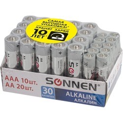 Аккумулятор / батарейка SONNEN Alkaline 20xAA + Alkaline 10xAAA