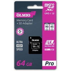 Карта памяти OLMIO microSDXC V30 UHS-I U3
