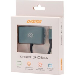 Картридер / USB-хаб Digma CR-C2501 (серый)