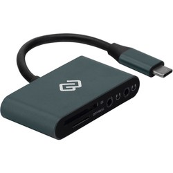 Картридер / USB-хаб Digma CR-CA2512 (серебристый)