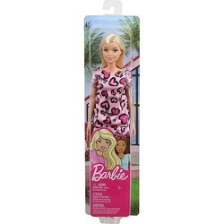 Кукла Barbie Blonde Wearing Pink Heart-Print Dress and Shoes GHW45