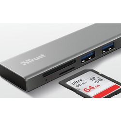 Картридер / USB-хаб Trust Halyx Fast USB-C Hub & Card Reader