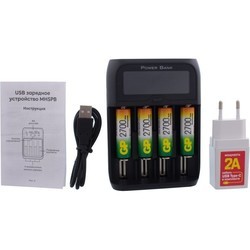 Зарядка аккумуляторных батареек GP MHSPBA-2CR4 + 4xAA 2700 mAh + Adapter