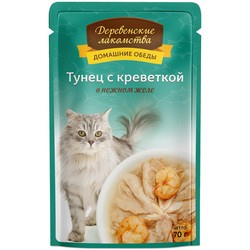 Корм для кошек Derevenskie Lakomstva Jelly Tuna Shrimp 0.84 kg