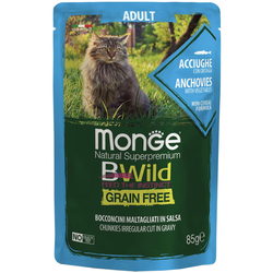 Корм для кошек Monge Bwild Grain Free Bocconcini Acciughe 0.08 kg