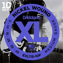 Струны DAddario XL Nickel Wound 11-49 (10-Pack)
