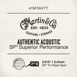 Струны Martin Authentic Acoustic Plain Steel String 16