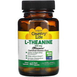 Аминокислоты Country Life L-Theanine 200 mg 60 cap