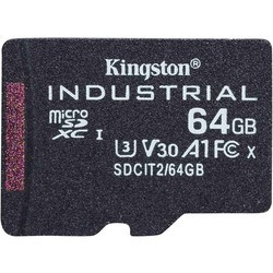 Карта памяти Kingston Industrial microSDXC + SD-adapter 64Gb