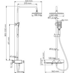 Душевая система WasserKRAFT Thermo A11401