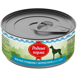 Корм для собак Rodnye Korma Adult Meat Treats Canned with Quail 0.1 kg