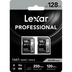 Карты памяти Lexar Professional 1667x SDXC 2-Pack 128Gb