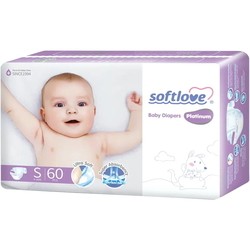 Подгузники (памперсы) SoftLove Platinum Diapers S / 60 pcs