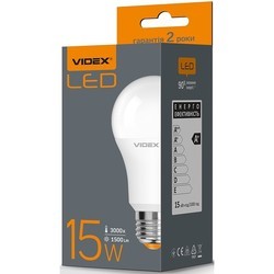 Лампочки Videx A65e 15W 3000K E27
