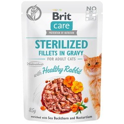 Корм для кошек Brit Care Sterilized Fillets in Gravy with Healthy Rabbit 0.08 kg