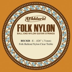 Струны DAddario Folk Nylon Ball End Single 028