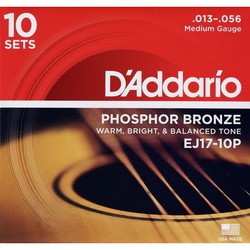 Струны DAddario Phosphor Bronze 13-56 (10-Pack)