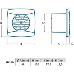 Вытяжные вентиляторы Cata UC-10 Timer (серебристый)