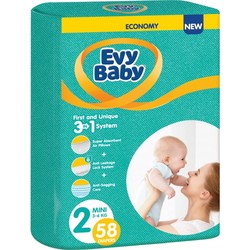 Подгузники (памперсы) Evy Baby Diapers 2 / 58 pcs