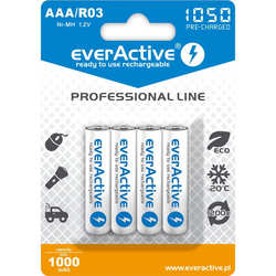 Аккумуляторы и батарейки everActive Professional Line 4xAAA 1050 mAh