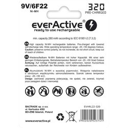Аккумуляторы и батарейки everActive Professional Line 1xKrona 320 mAh